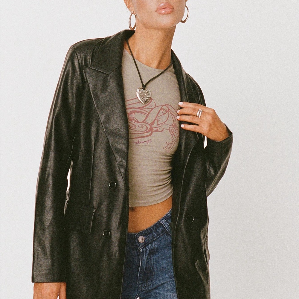 Princess Polly Black Leather Ellen Jacket